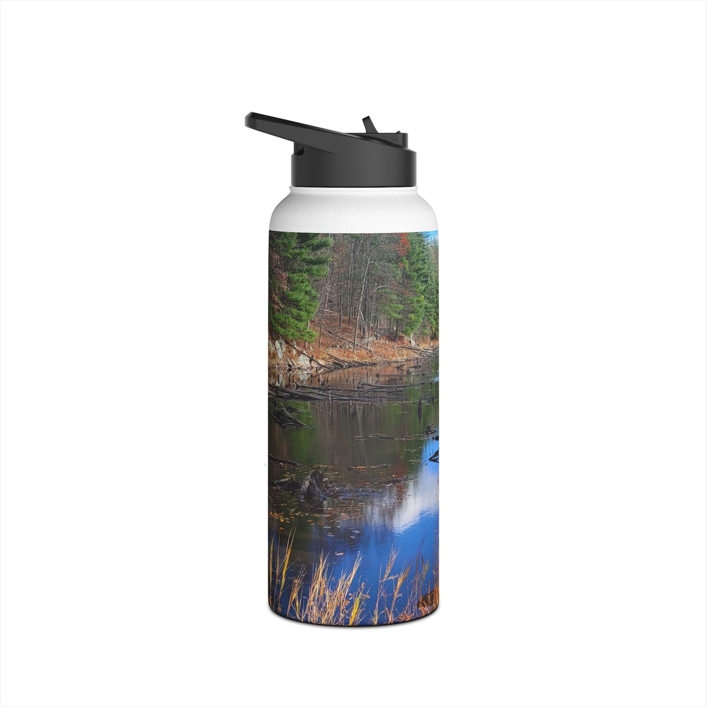 Custom Designed Stainless Steel Water Bottle Available In Three Sizes From The Scenery Series at Intriguing Vistas
