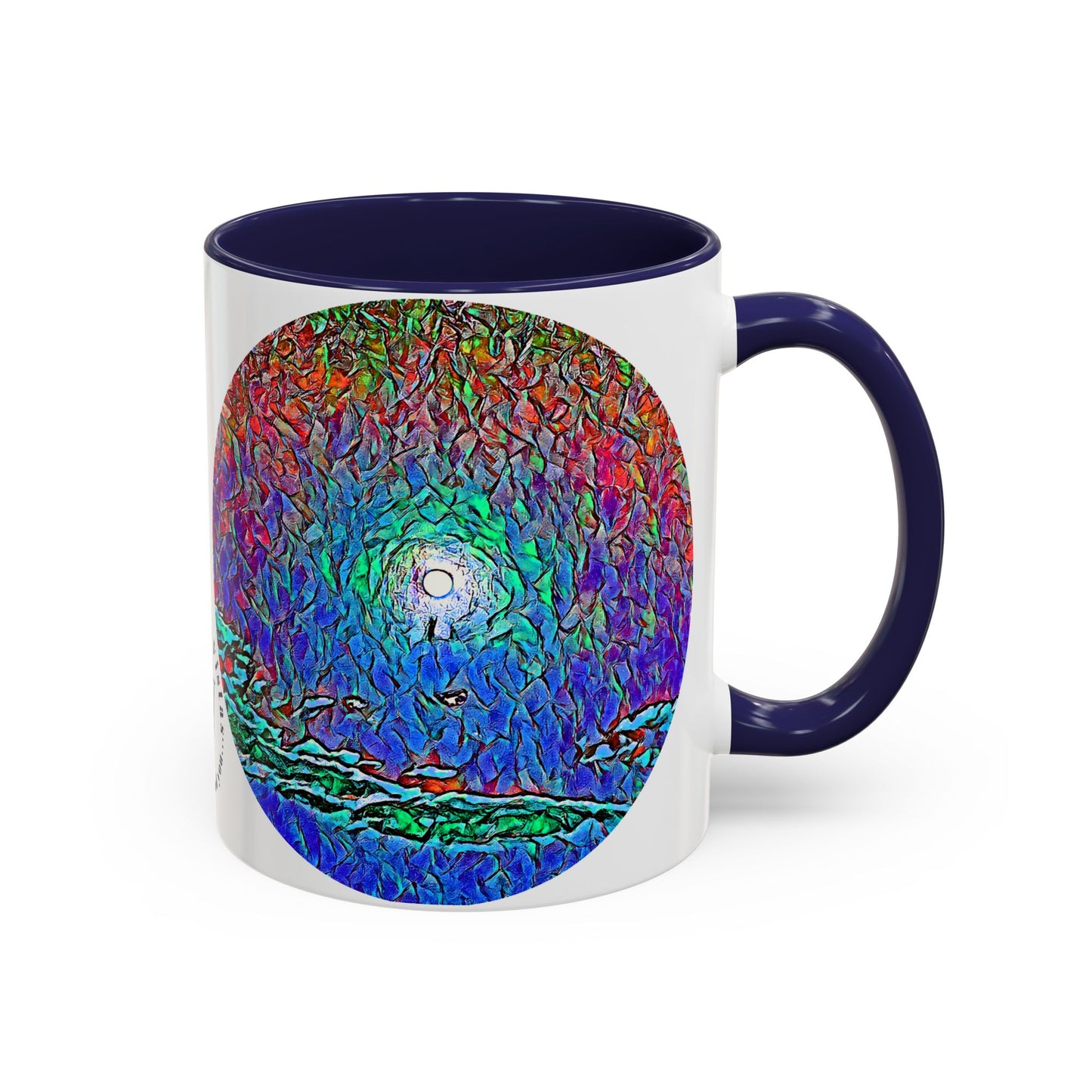 Custom Designed Navy Accent Coffee Mug Available In Two Sizes From The Night Sky Series At Intriguing Vistas