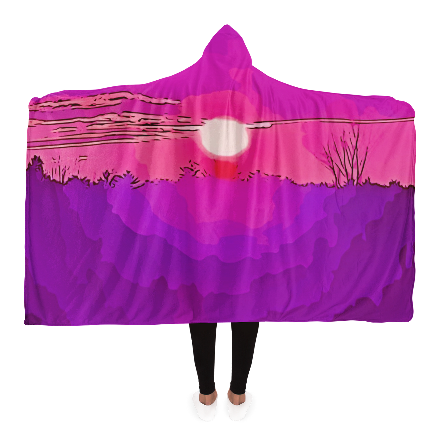 Intriguing Vistas Sunset Series Hooded Blanket