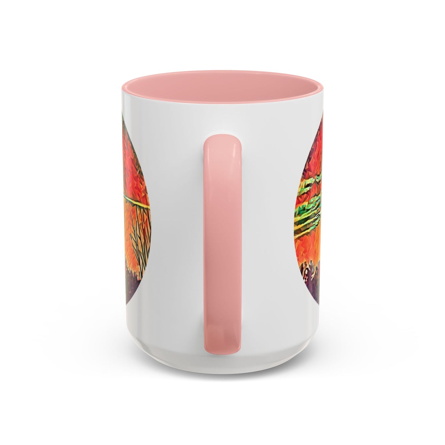 Custom Designed Pink Accent Coffee Mug Available In Two Sizes From The Sunset Series At Intriguing Vistas