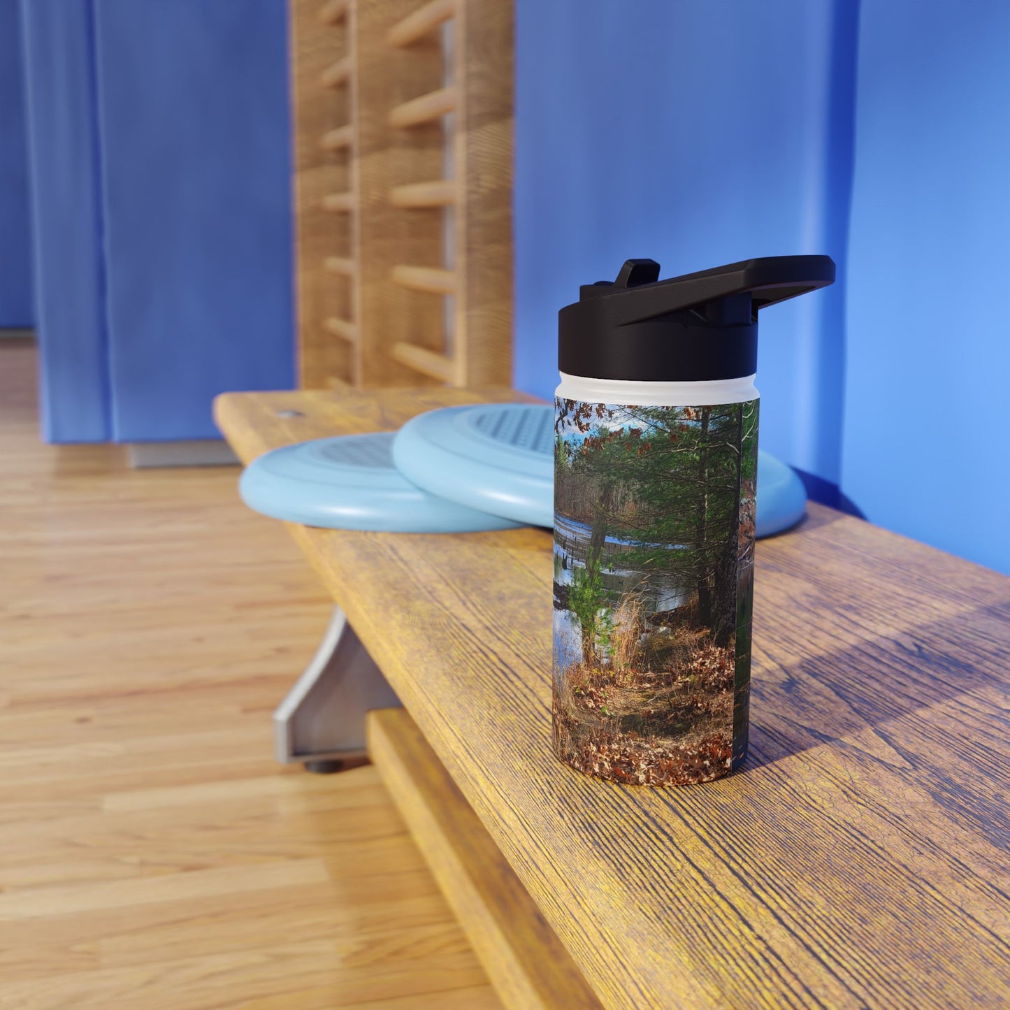 Custom Designed Stainless Steel Water Bottle Available In Three Sizes From The Scenery Series at Intriguing Vistas
