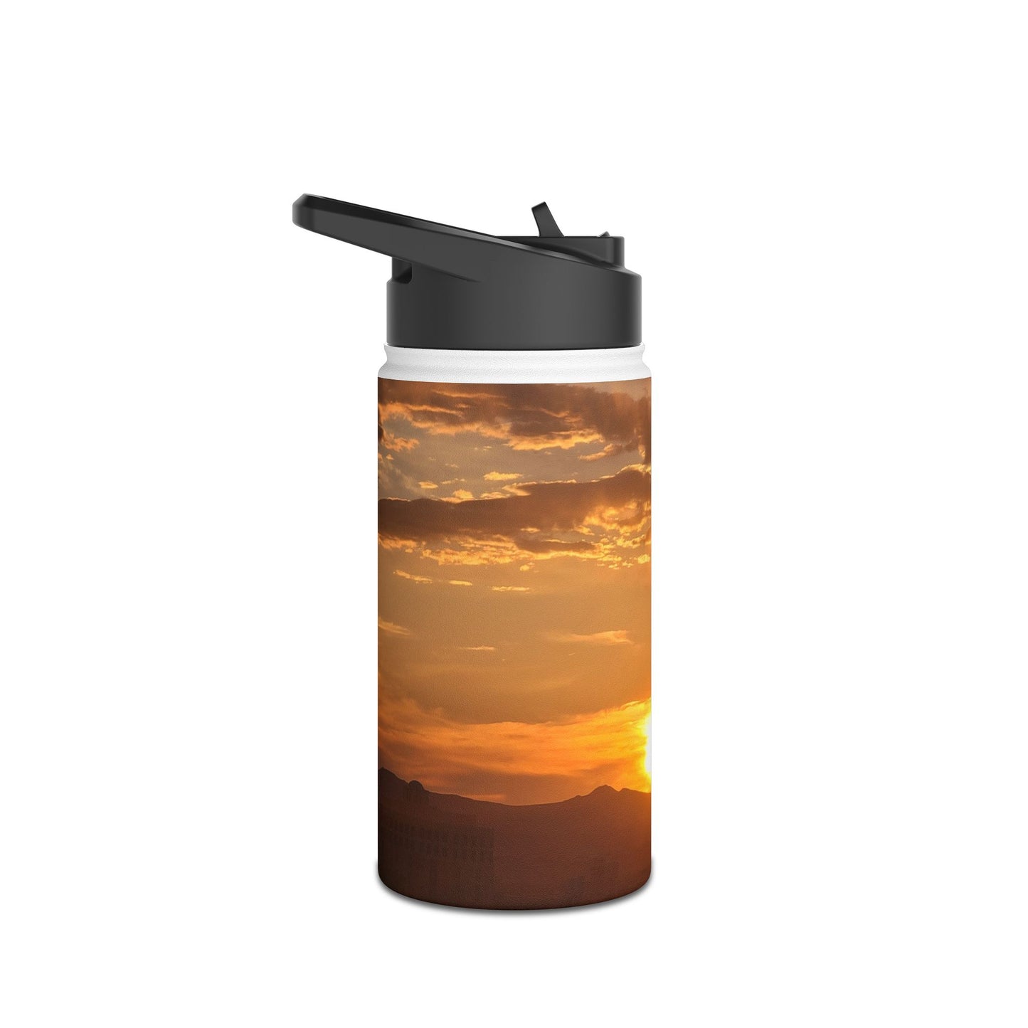 Custom Designed Stainless Steel Water Bottle Available In Three Sizes From The Sunset Series at Intriguing Vistas