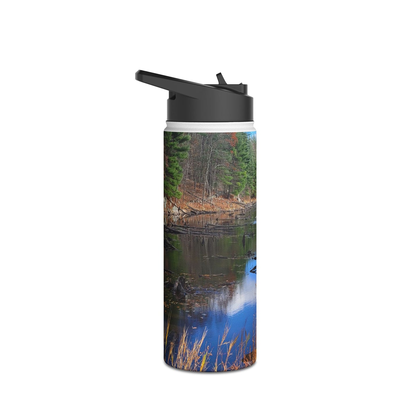 Custom Designed Stainless Steel Water Bottle Available In Three Sizes From The Scenery Series at Intriguing Vistas
