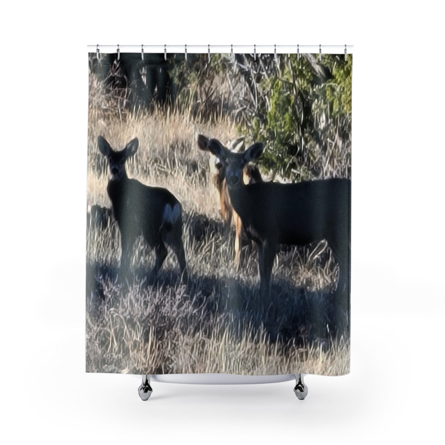 Serene Wildlife Shower Curtain - Calm Coastal Design for Tranquil Bathrooms