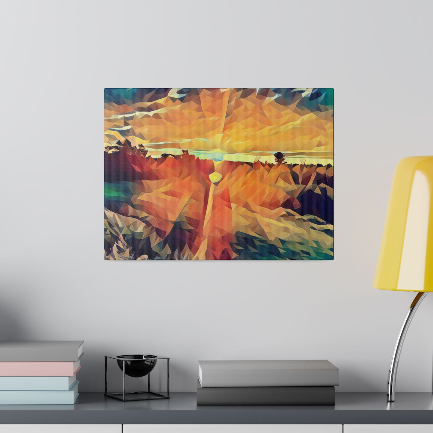 Pittsfield Sunset Canvas Print - Stunning Poly Art Decor - Intriguing Vistas