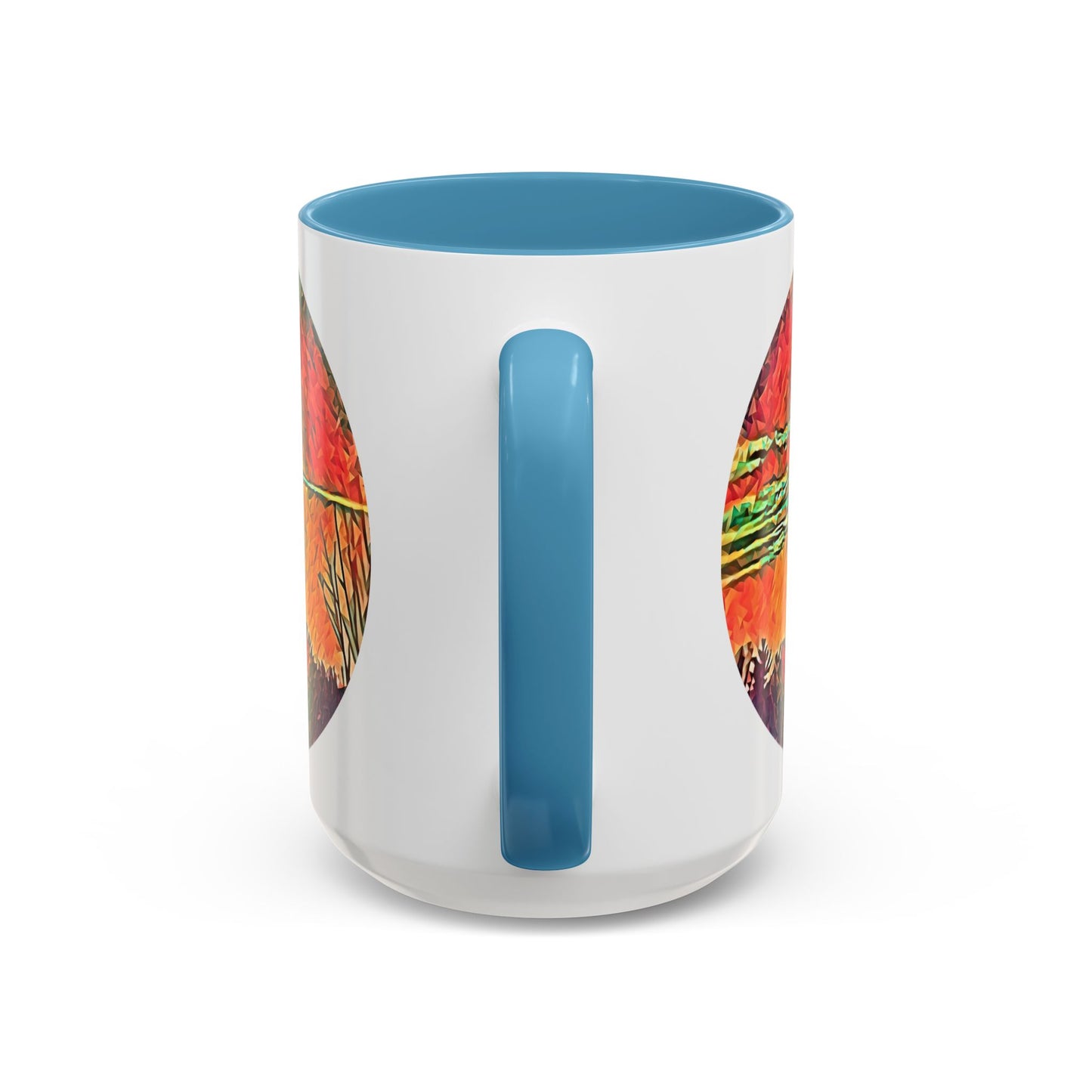 Custom Designed Lt Blue Accent Coffee Mug Available In Two Sizes From The Sunset Series At Intriguing Vistas