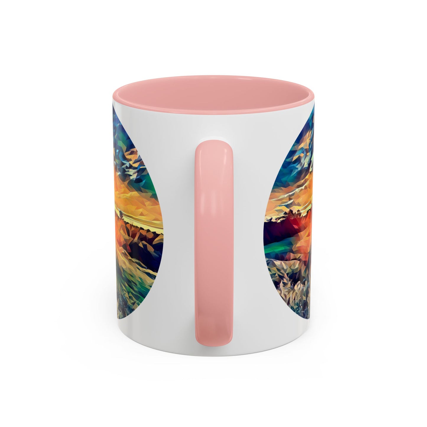 Custom Designed Pink Accent Coffee Mug Available In Two Sizes From The Sunset Series At Intriguing Vistas