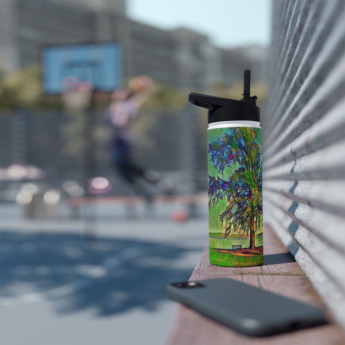 Custom Designed Stainless Steel Water Bottle Available In Three Sizes From The Scenery Series at Intriguing Vistas