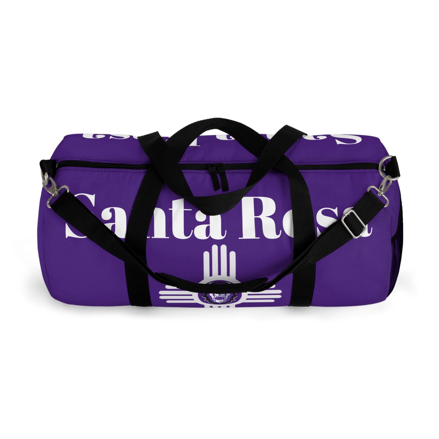 Santa Rosa Duffel Bag Purple / White Zia, Lion Head