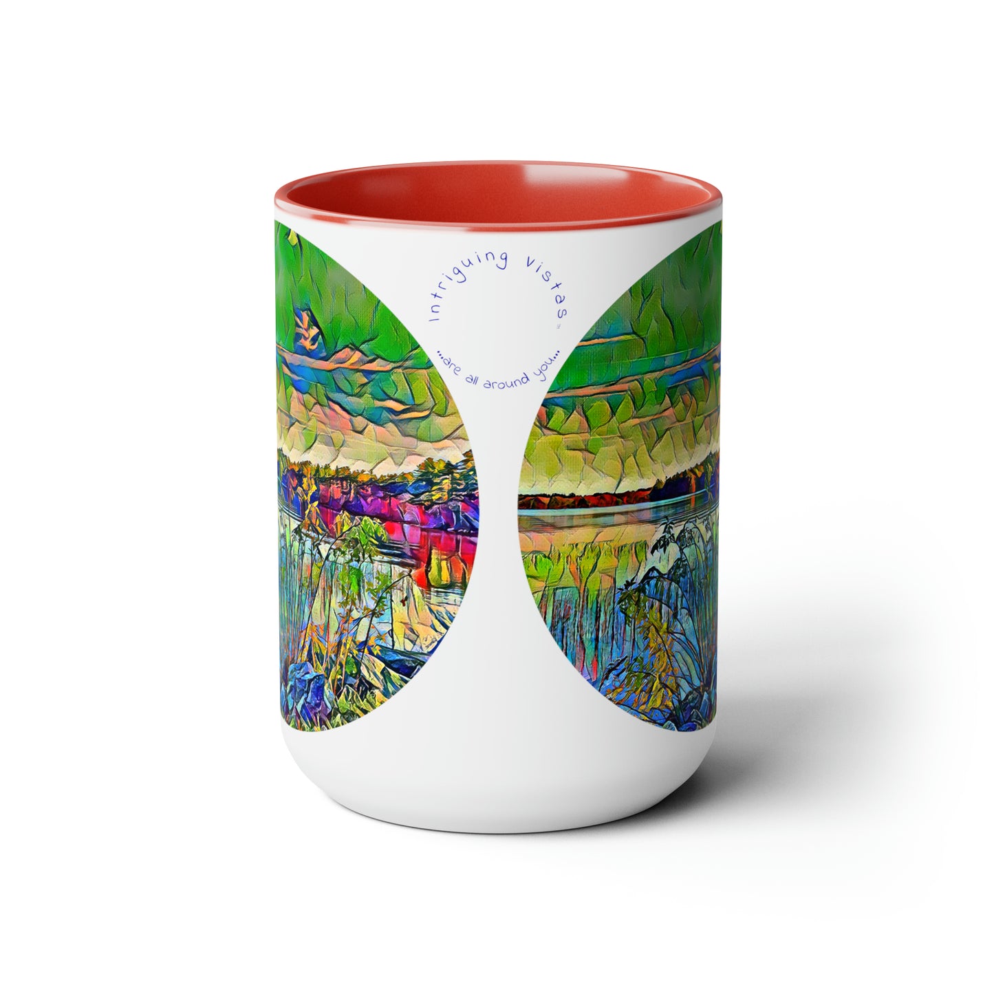 Intriguing Vistas™ Scenery Series Two-Tone Coffee Mugs, 15oz