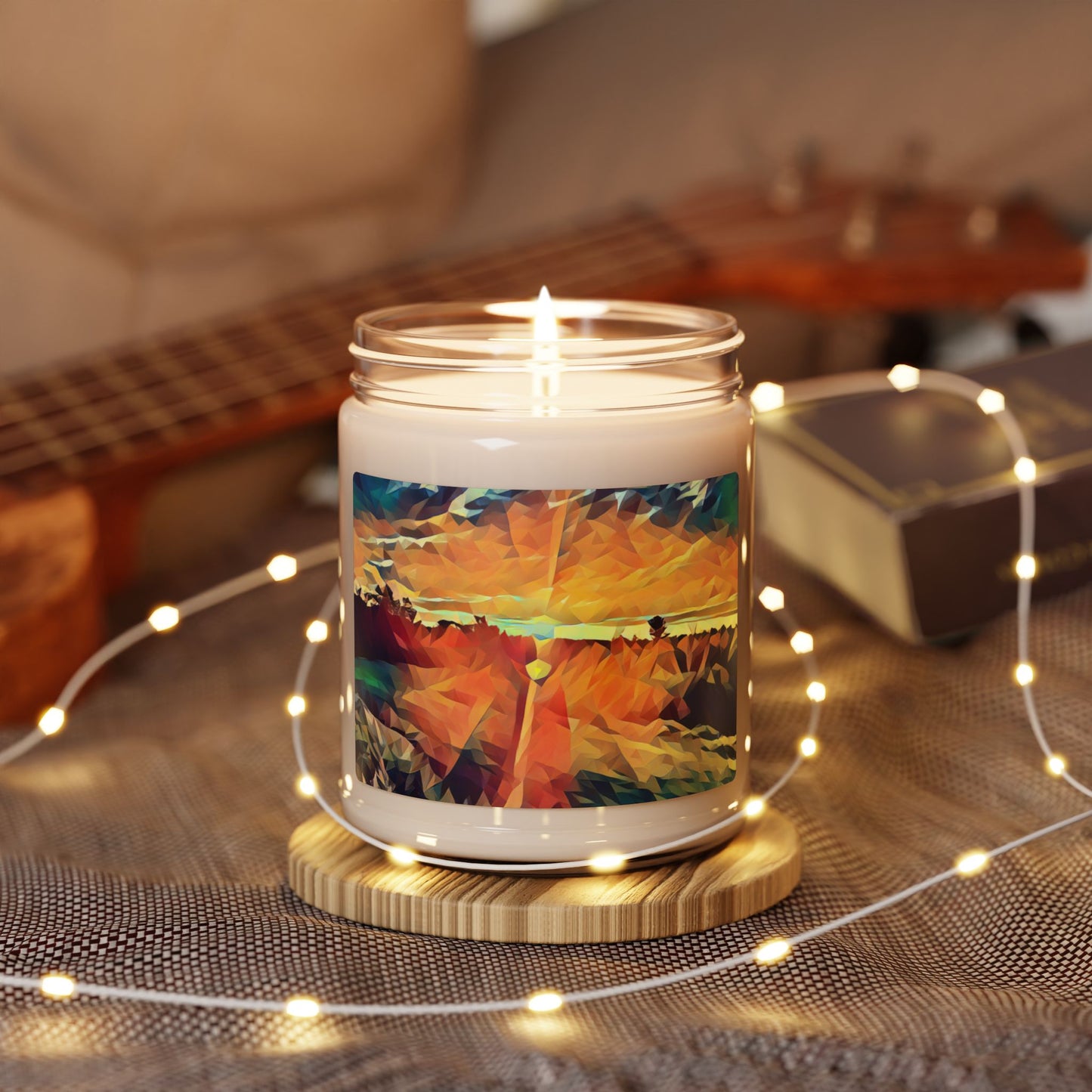 Custom Printed Candle available in five scents from the Sunset Series at Intriguing Vistas