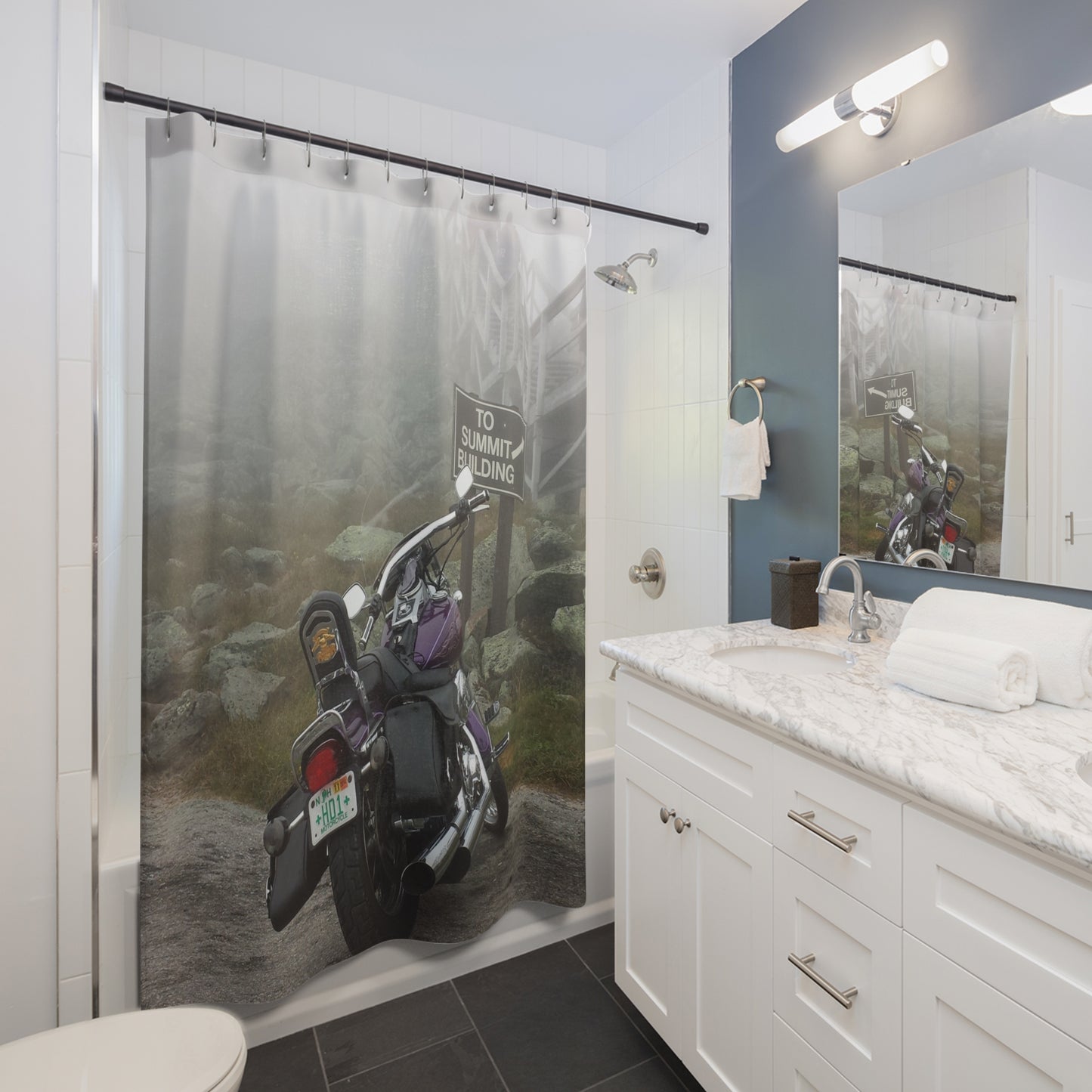You Never Know What Awaits You Shower Curtain - Mt Washington Design for Bathrooms