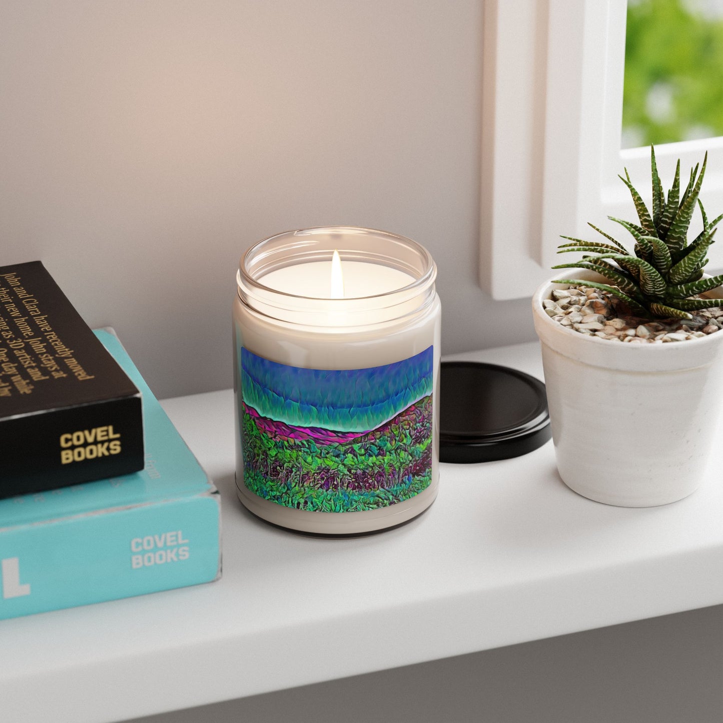 Custom Printed Candle available in five scents from the Scenery Series at Intriguing Vistas