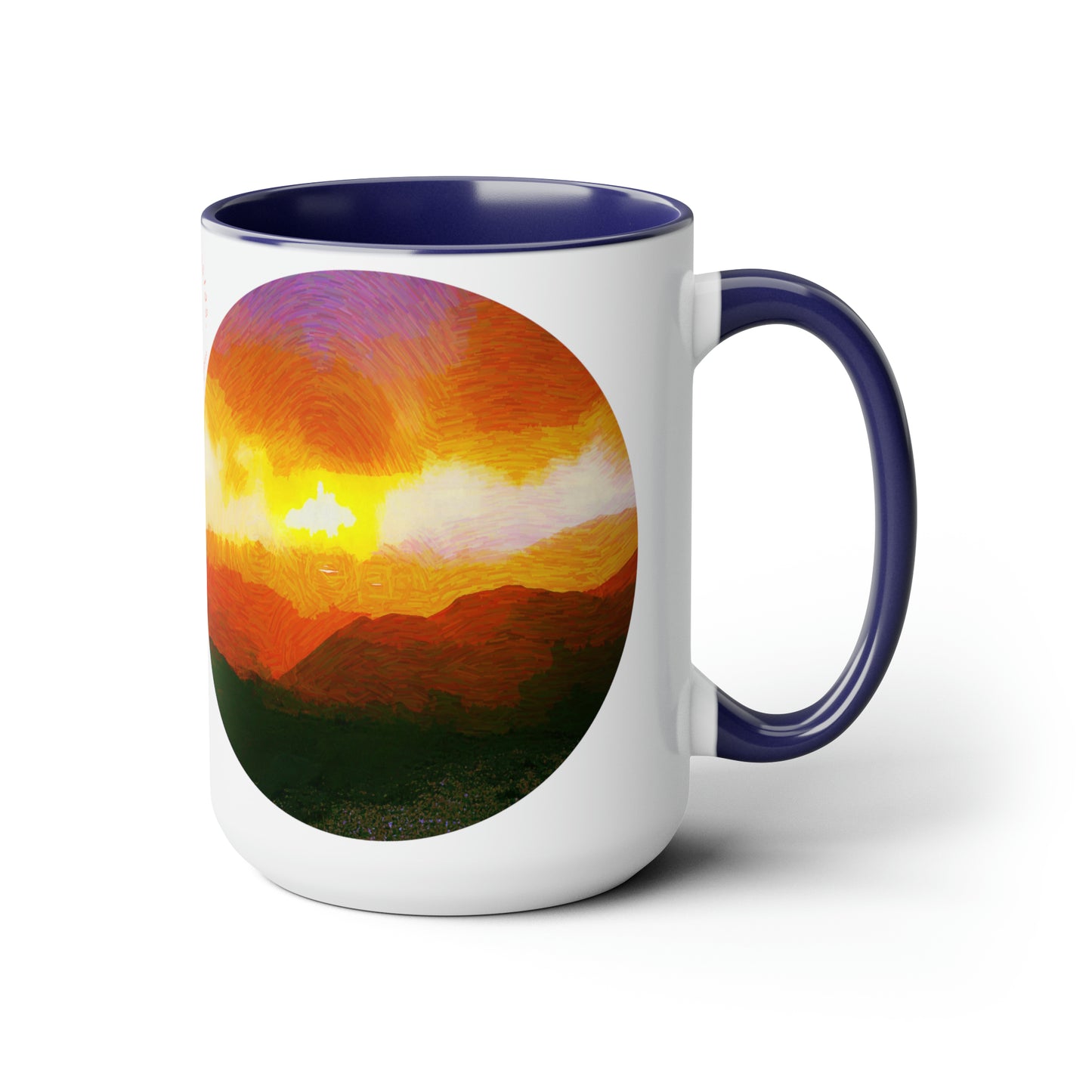 Intriguing Vistas™ Sunset Series Two-Tone Coffee Mugs, 15oz