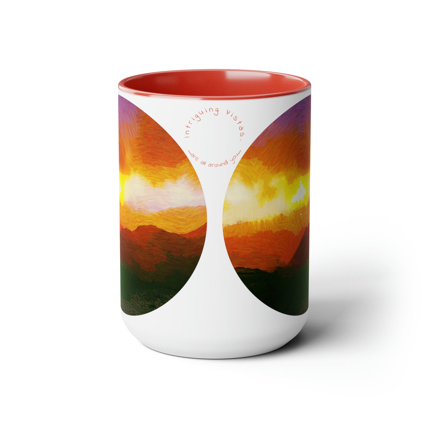 Intriguing Vistas™ Sunset Series Two-Tone Coffee Mugs, 15oz