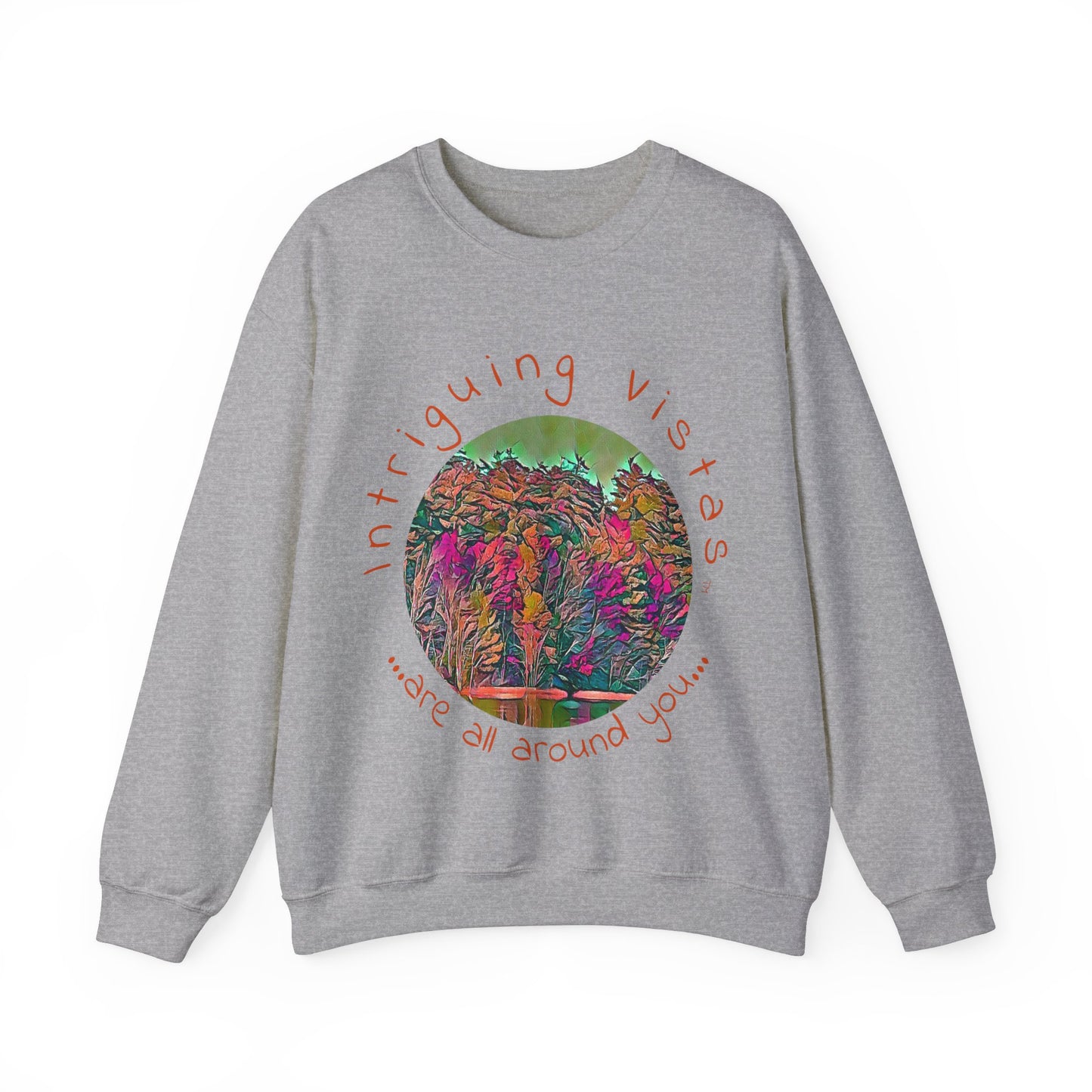 Intriguing Vistas™ Scenery Series Unisex Heavy Blend™ Crewneck Sweatshirt in 7 colors!