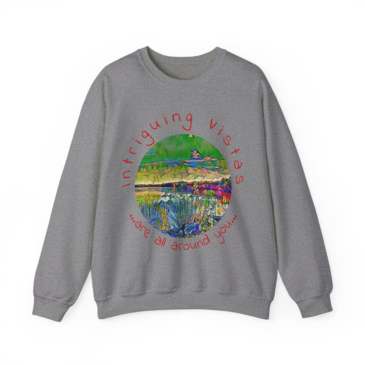 Intriguing Vistas™ Scenery Series Unisex Heavy Blend™ Crewneck Sweatshirt in 7 colors!