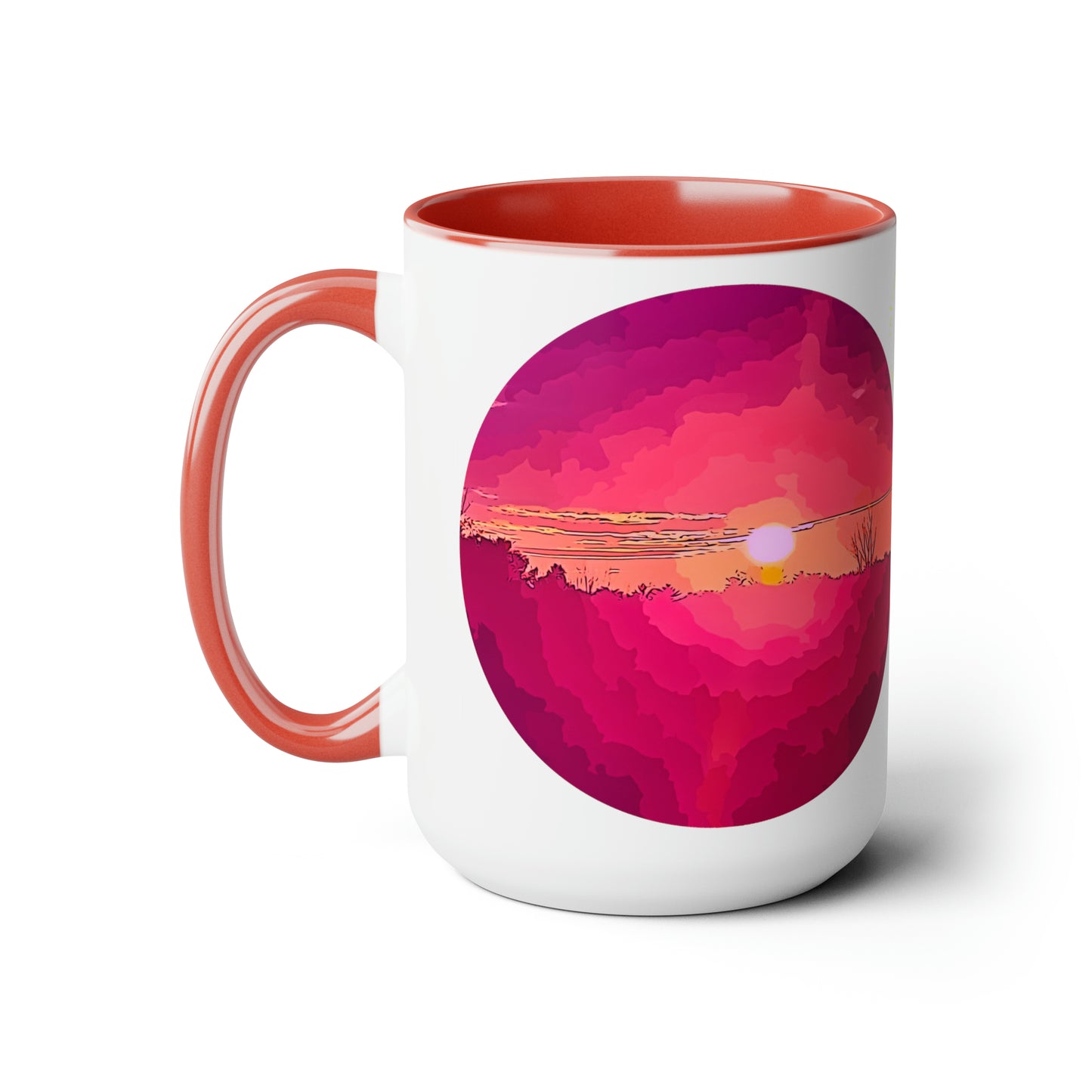 Intriguing Vistas™ Sunset Series Two-Tone Coffee Mugs, 15oz