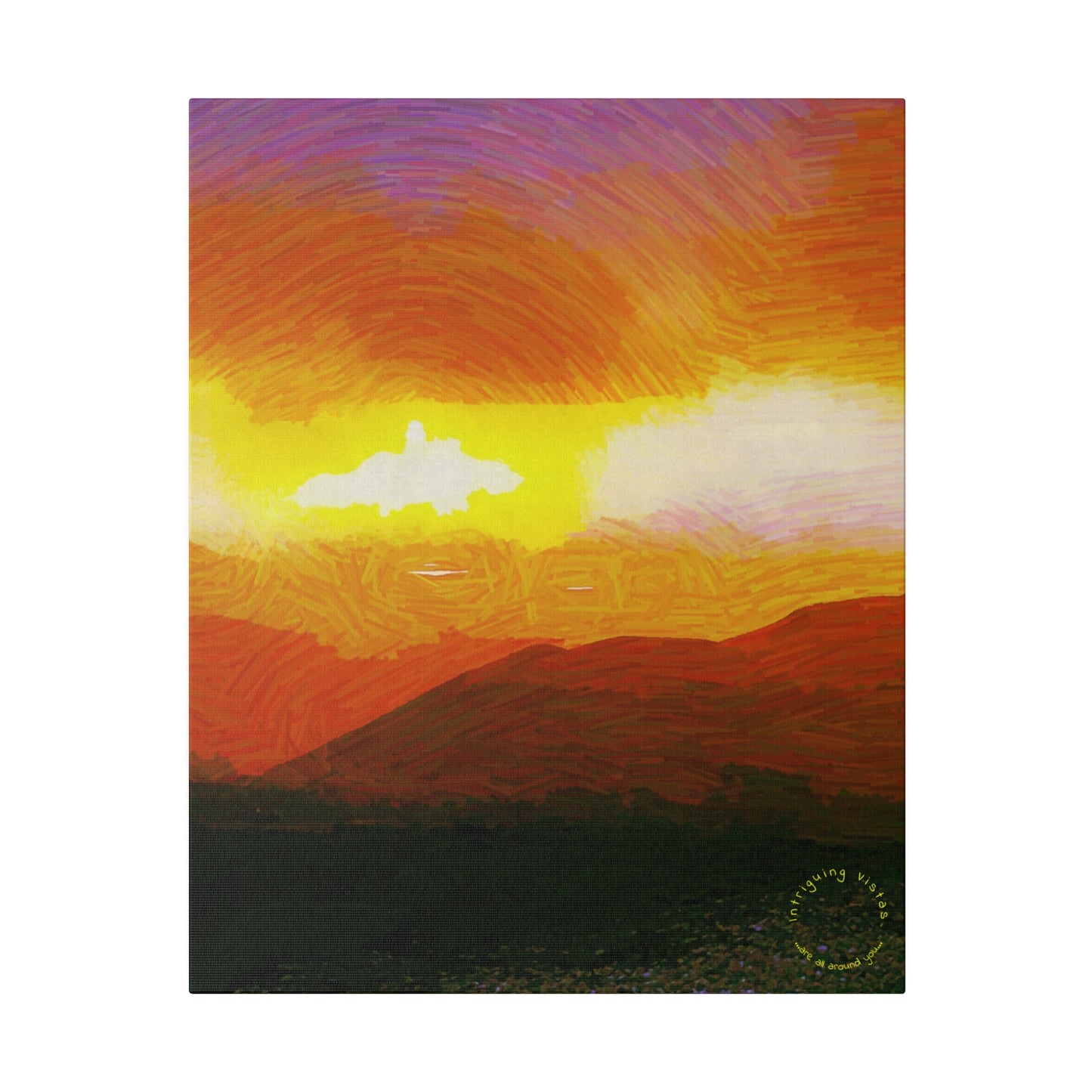 Intriguing Vistas™ Sunset Series Matte Canvas Print in 12 Portrait Sizes!!