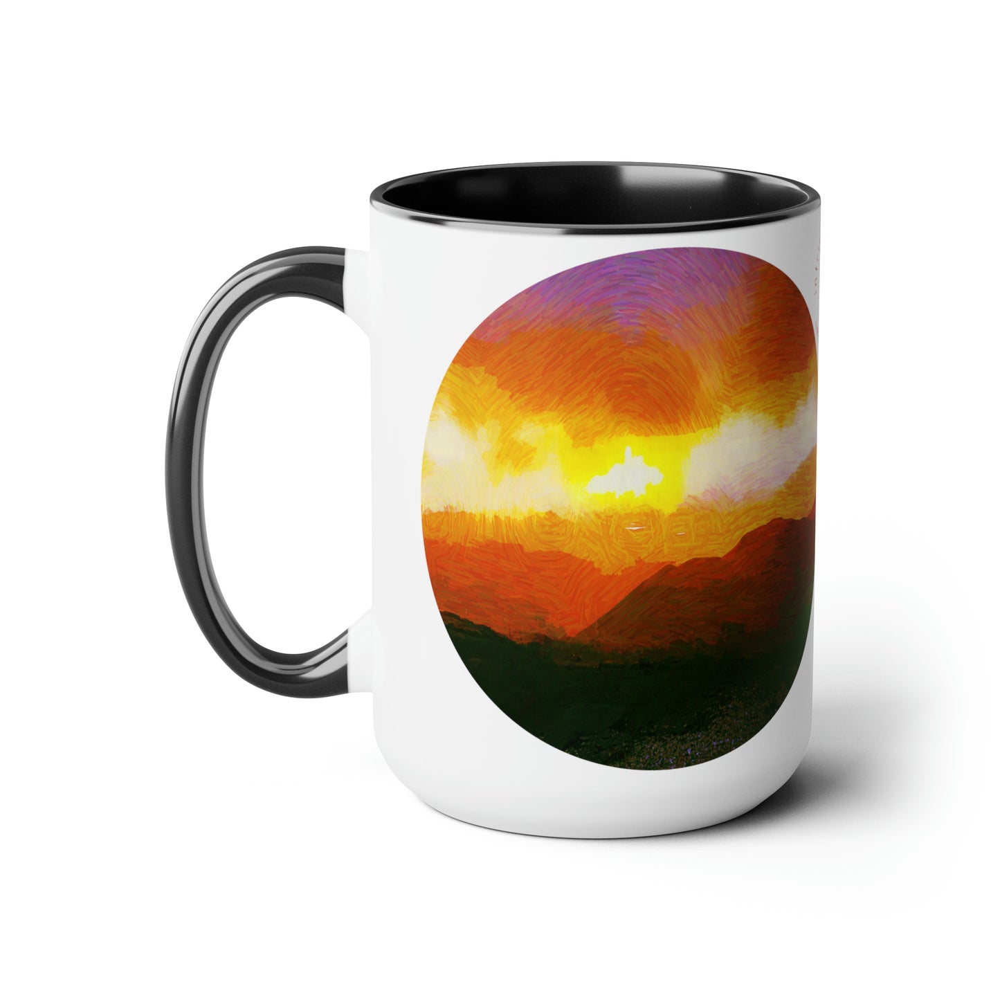 Intriguing Vistas™ Sunset Series Two-Tone Coffee Mugs, 15oz