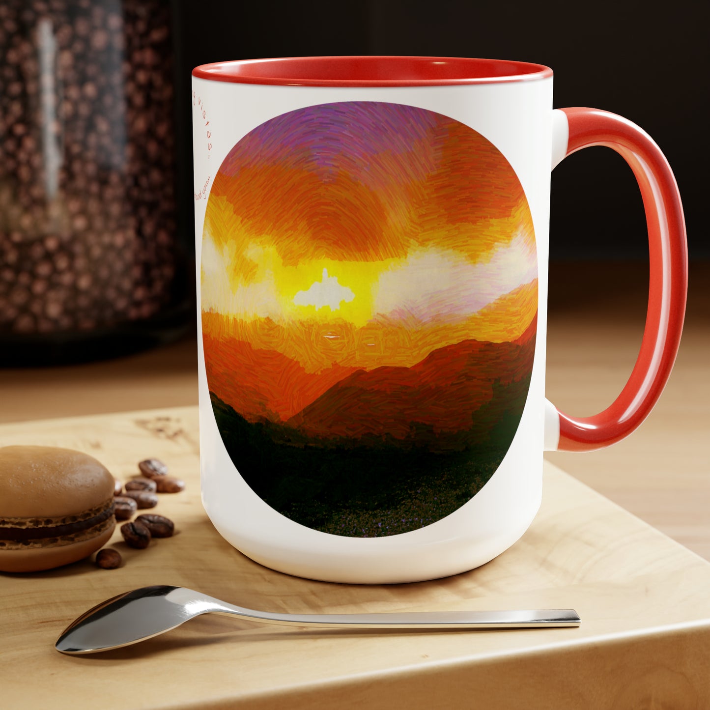 Intriguing Vistas™ Sunset Series Two-Tone Coffee Mugs, 15oz