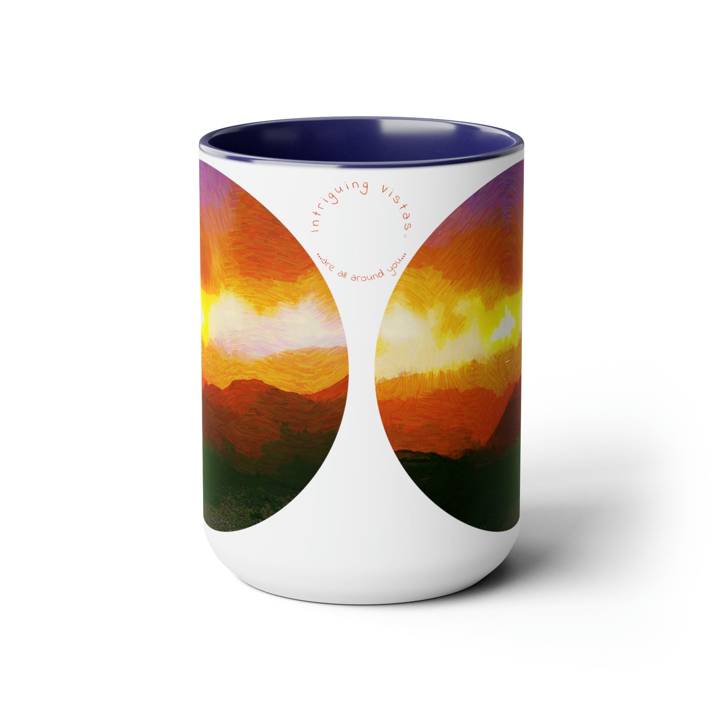 Intriguing Vistas™ Sunset Series Two-Tone Coffee Mugs, 15oz