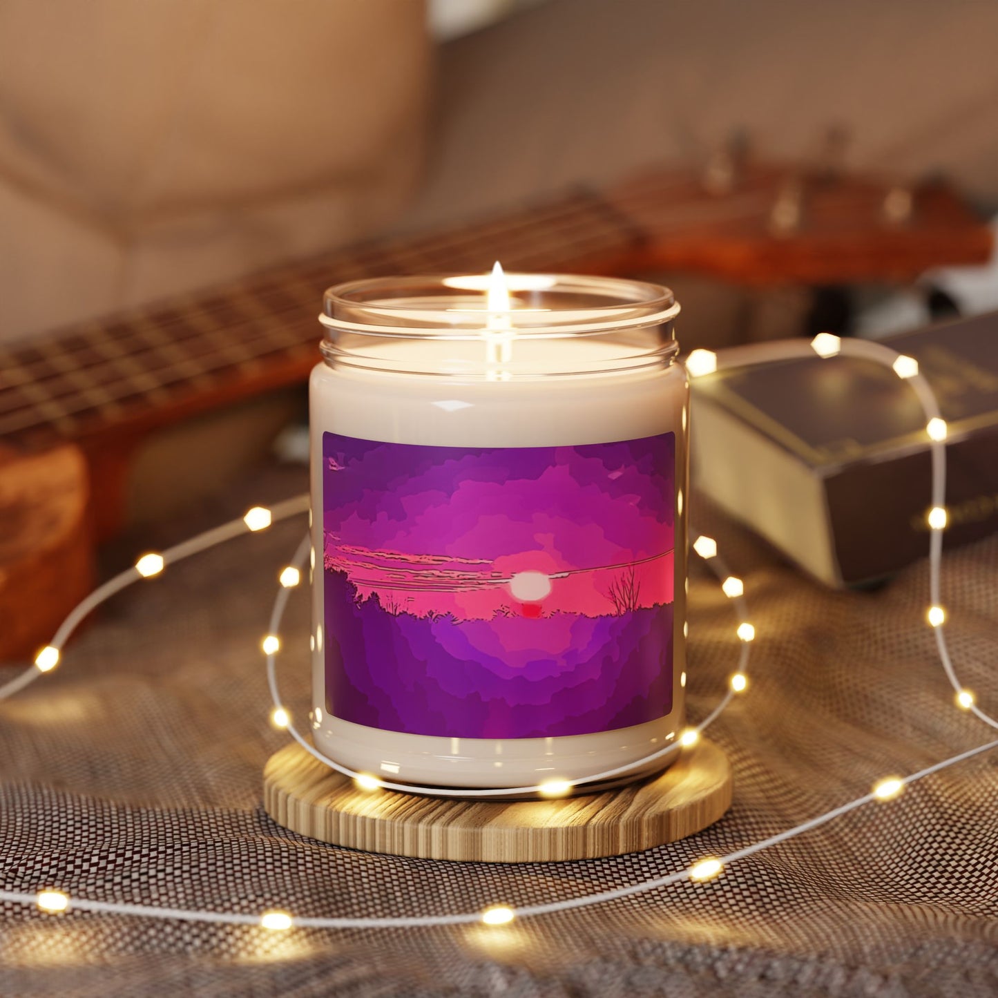 Custom Printed Candle available in five scents from the Sunset Series at Intriguing Vistas