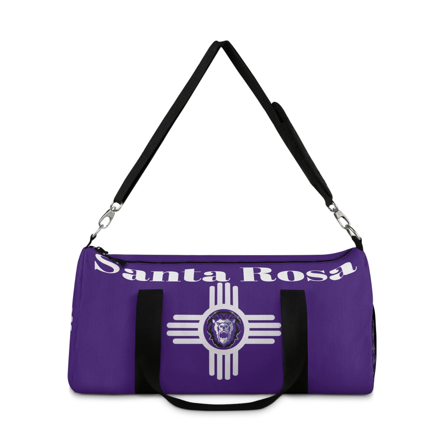 Santa Rosa Duffel Bag Purple / White Zia, Lion Head