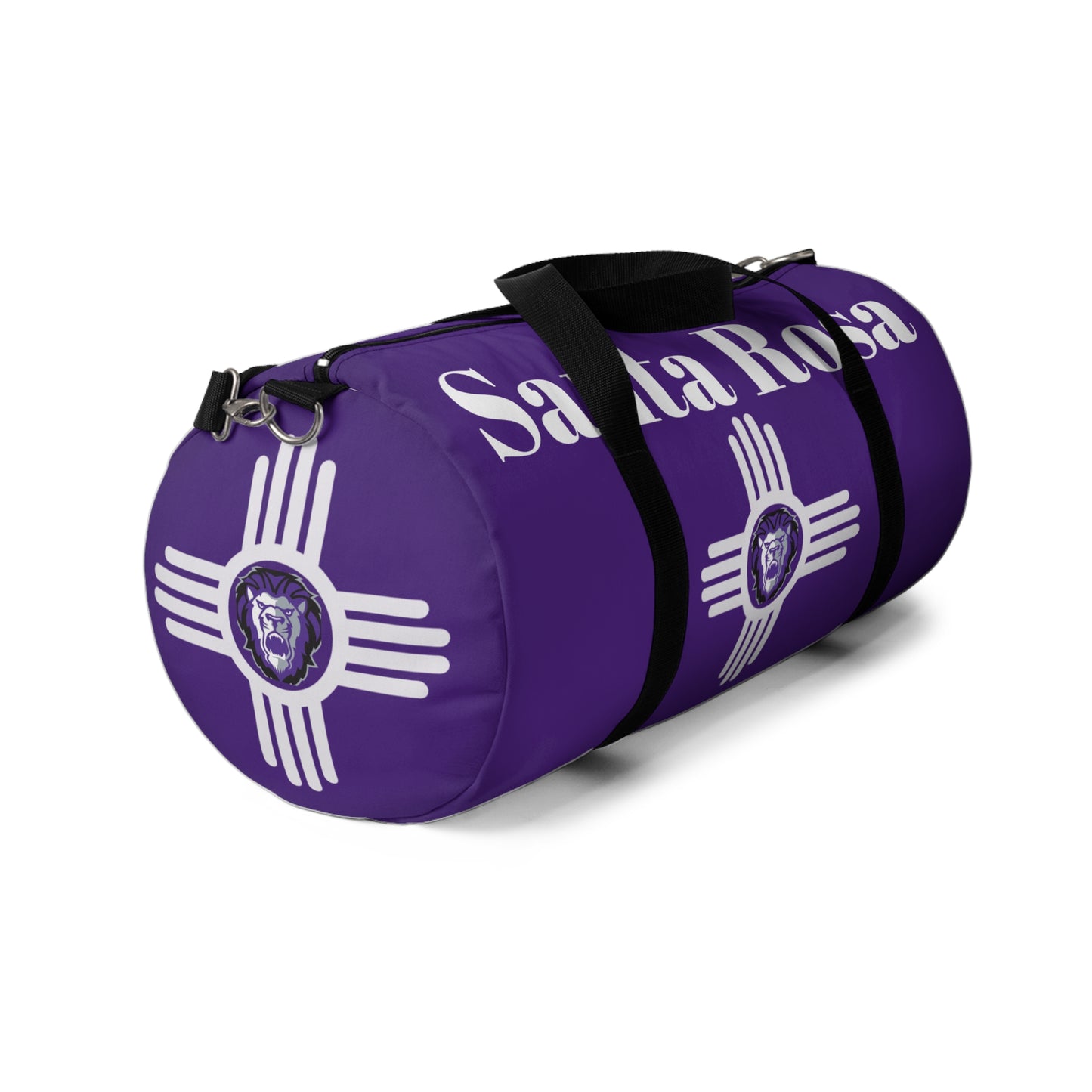 Santa Rosa Duffel Bag Purple / White Zia, Lion Head