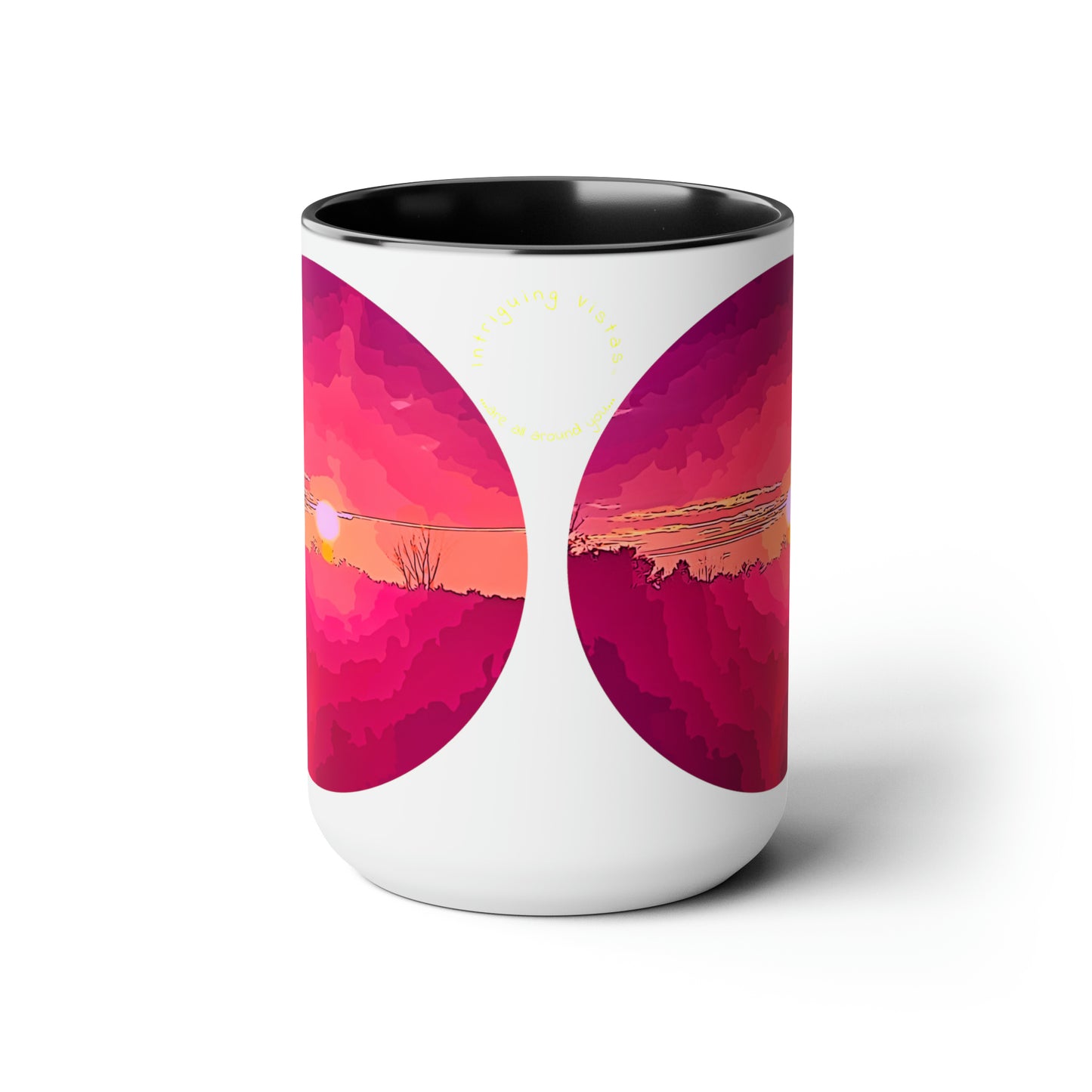 Intriguing Vistas™ Sunset Series Two-Tone Coffee Mugs, 15oz