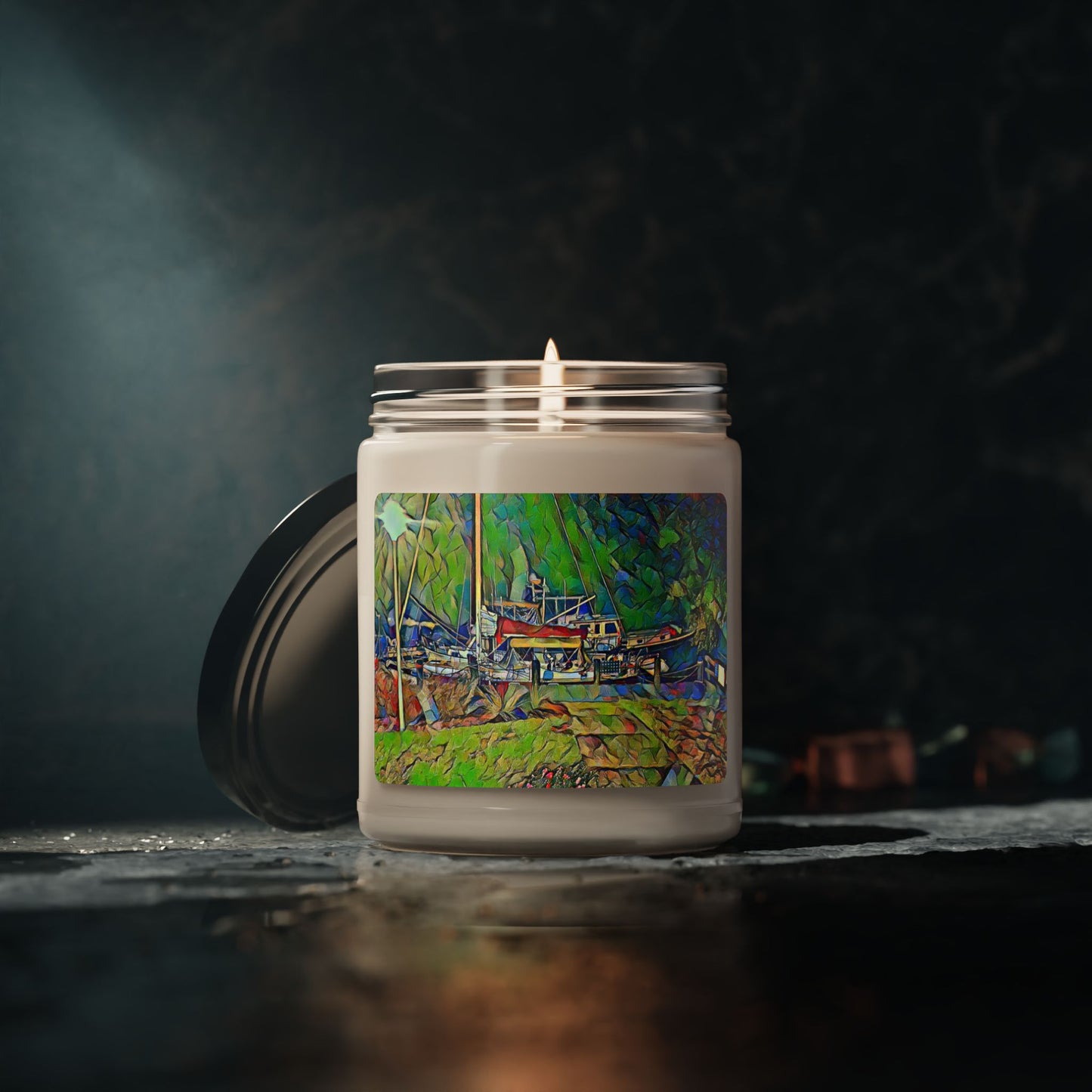 Custom Printed Candle available in five scents from the Nautical Series at Intriguing Vistas