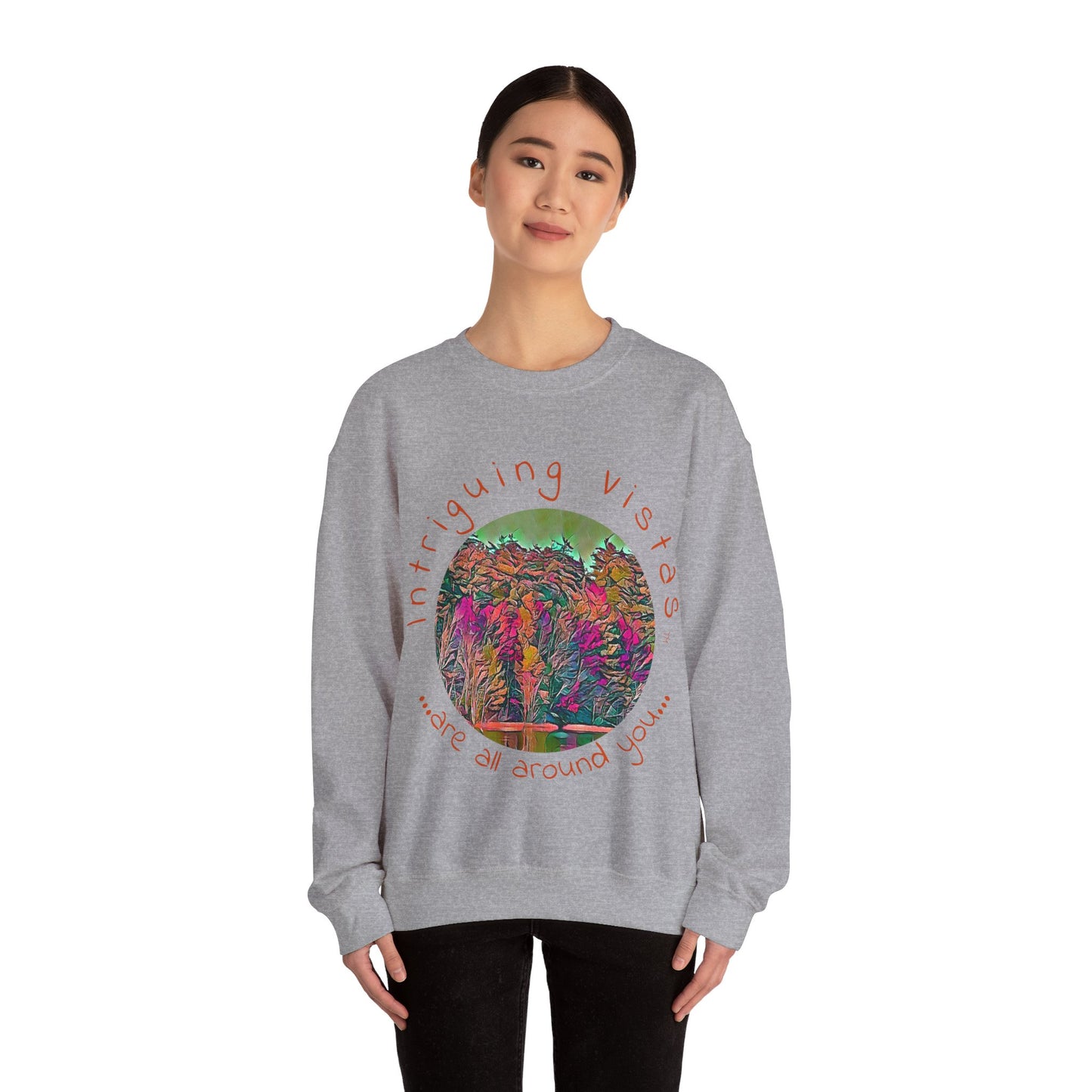 Intriguing Vistas™ Scenery Series Unisex Heavy Blend™ Crewneck Sweatshirt in 7 colors!