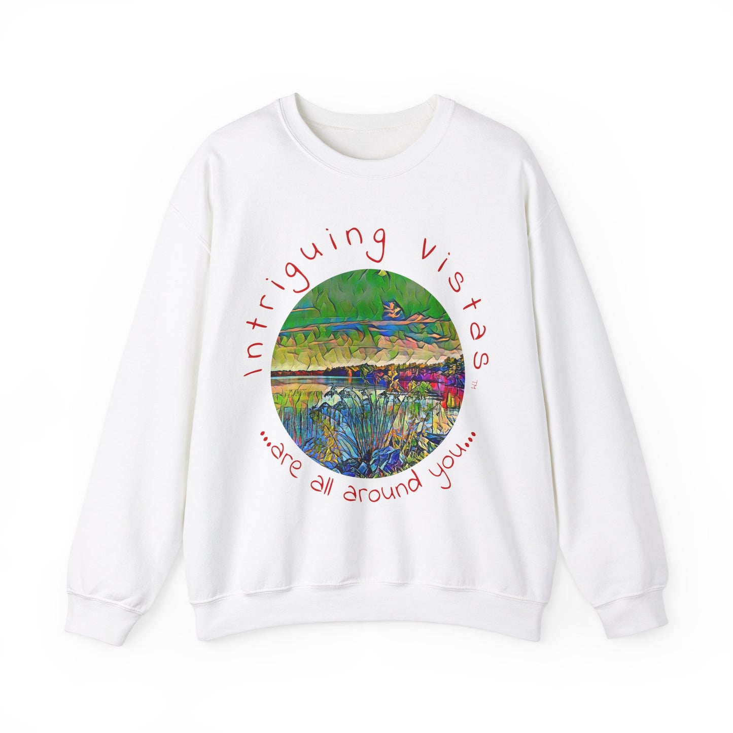 Intriguing Vistas™ Scenery Series Unisex Heavy Blend™ Crewneck Sweatshirt in 7 colors!