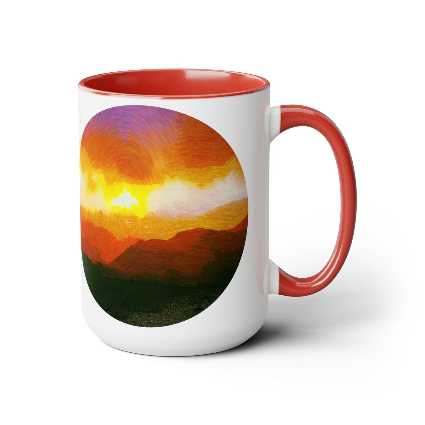 Intriguing Vistas™ Sunset Series Two-Tone Coffee Mugs, 15oz