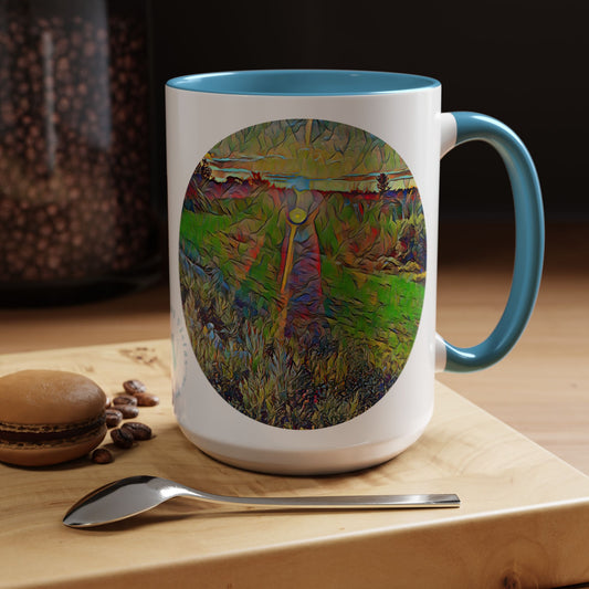 Custom Designed Lt Blue Accent Coffee Mug Available In Two Sizes From The Sunset Series At Intriguing Vistas