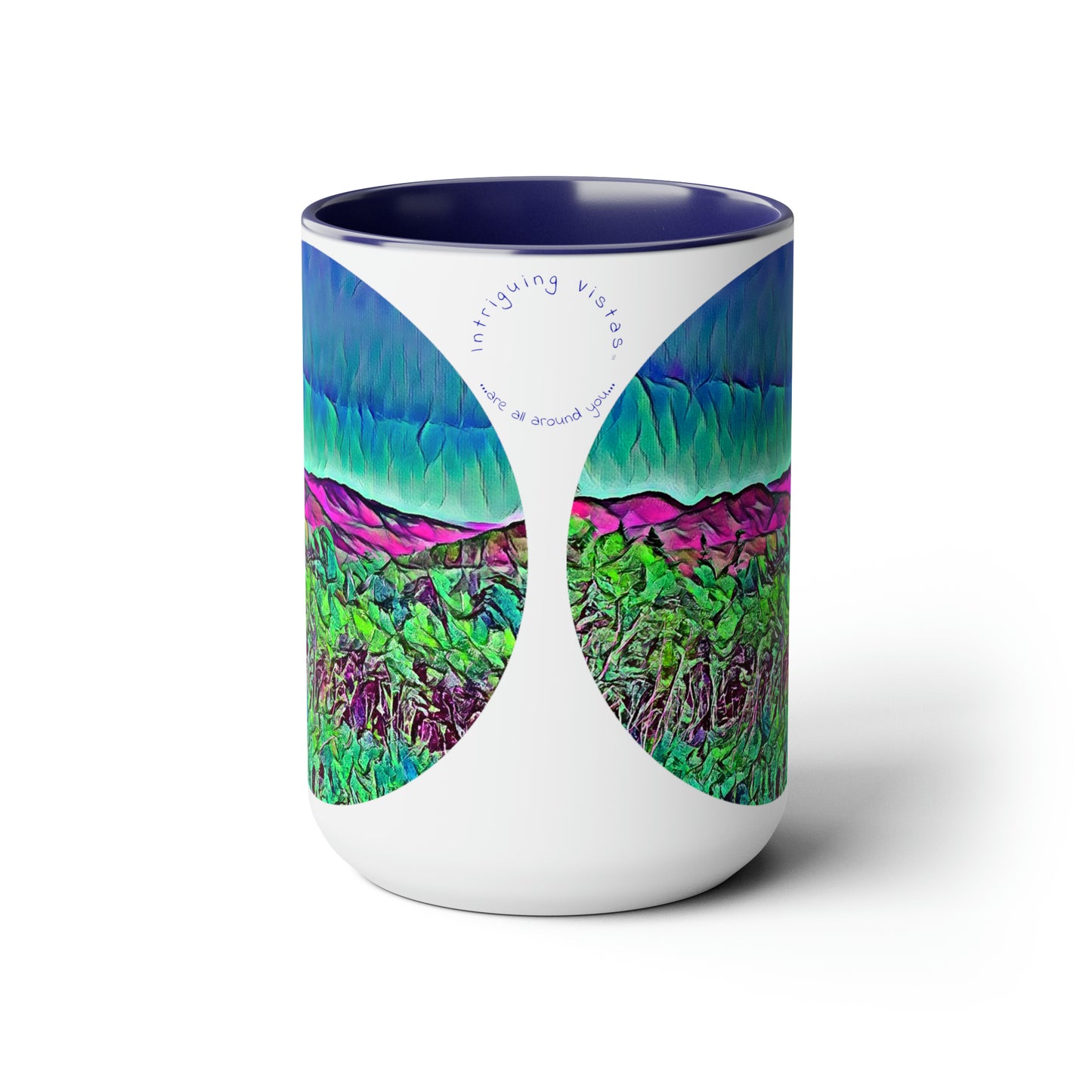 Intriguing Vistas™ Scenery Series Two-Tone Coffee Mugs, 15oz