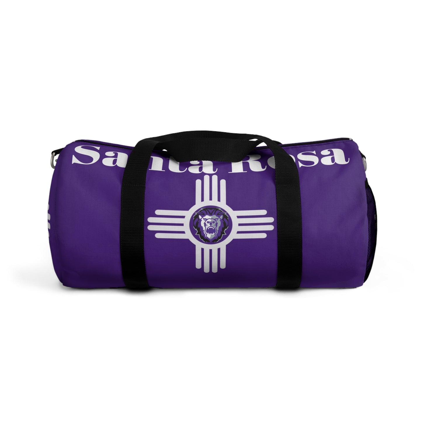 Santa Rosa Duffel Bag Purple / White Zia, Lion Head