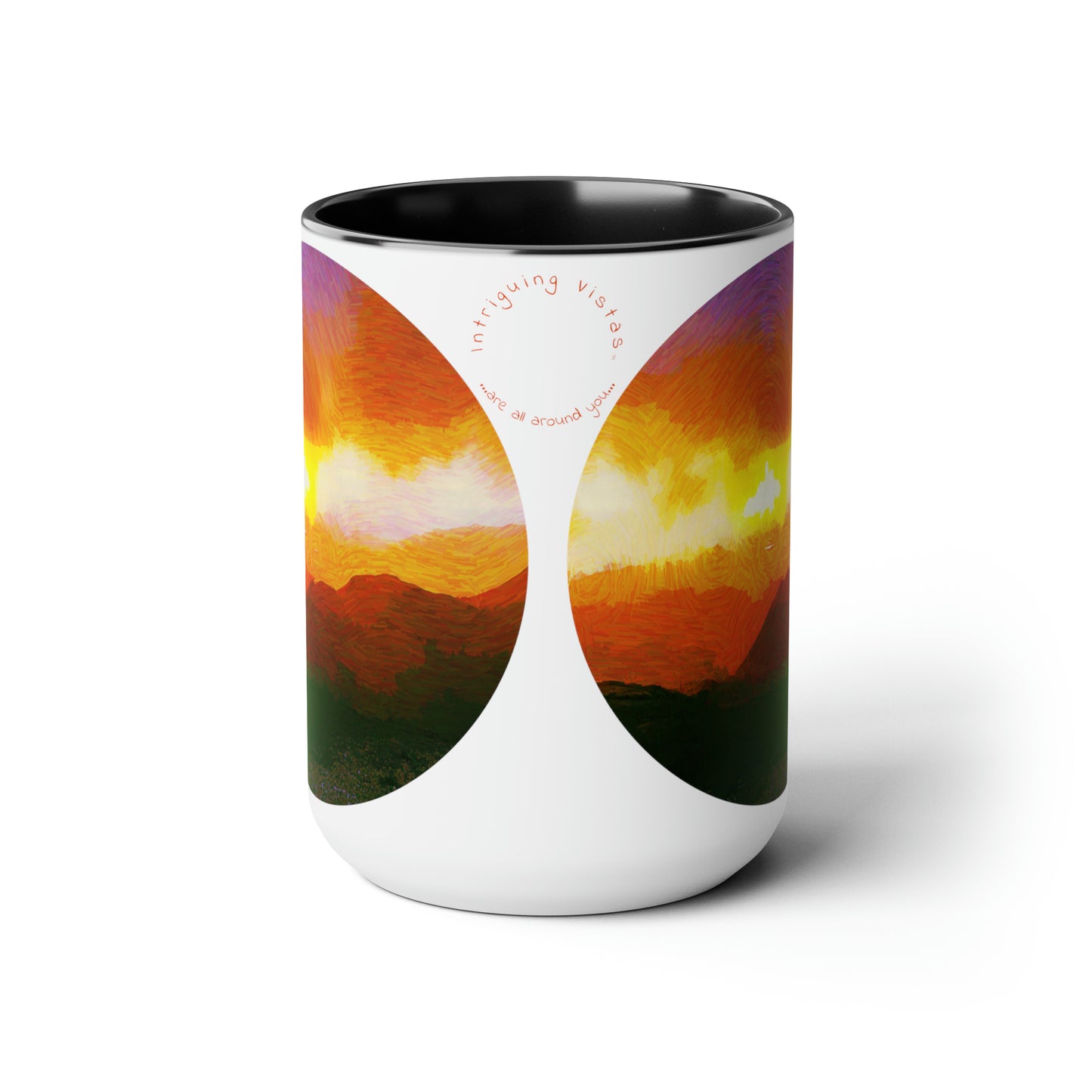 Intriguing Vistas™ Sunset Series Two-Tone Coffee Mugs, 15oz