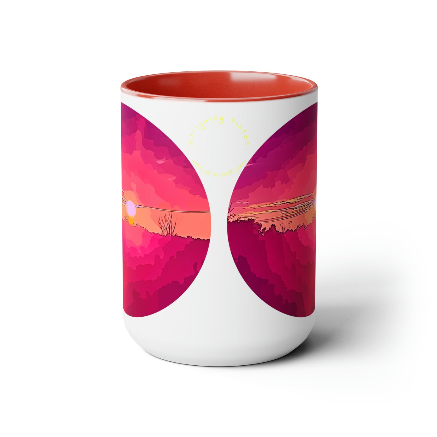 Intriguing Vistas™ Sunset Series Two-Tone Coffee Mugs, 15oz