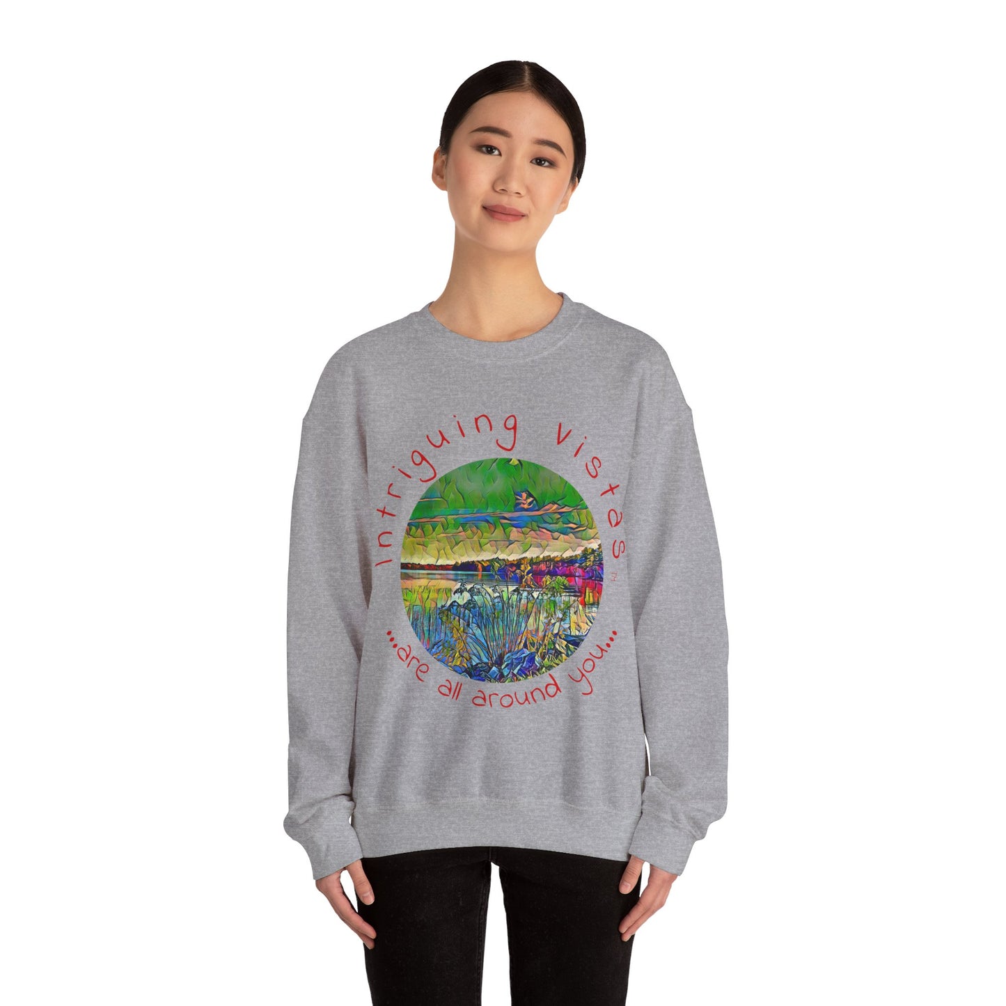 Intriguing Vistas™ Scenery Series Unisex Heavy Blend™ Crewneck Sweatshirt in 7 colors!