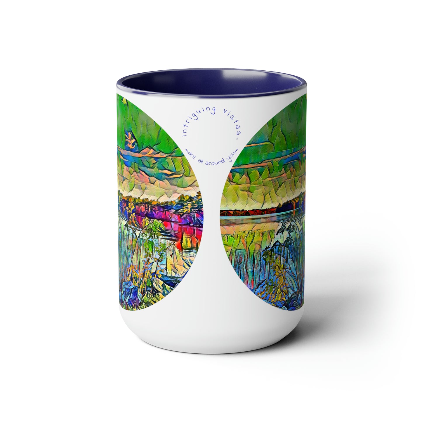 Intriguing Vistas™ Scenery Series Two-Tone Coffee Mugs, 15oz