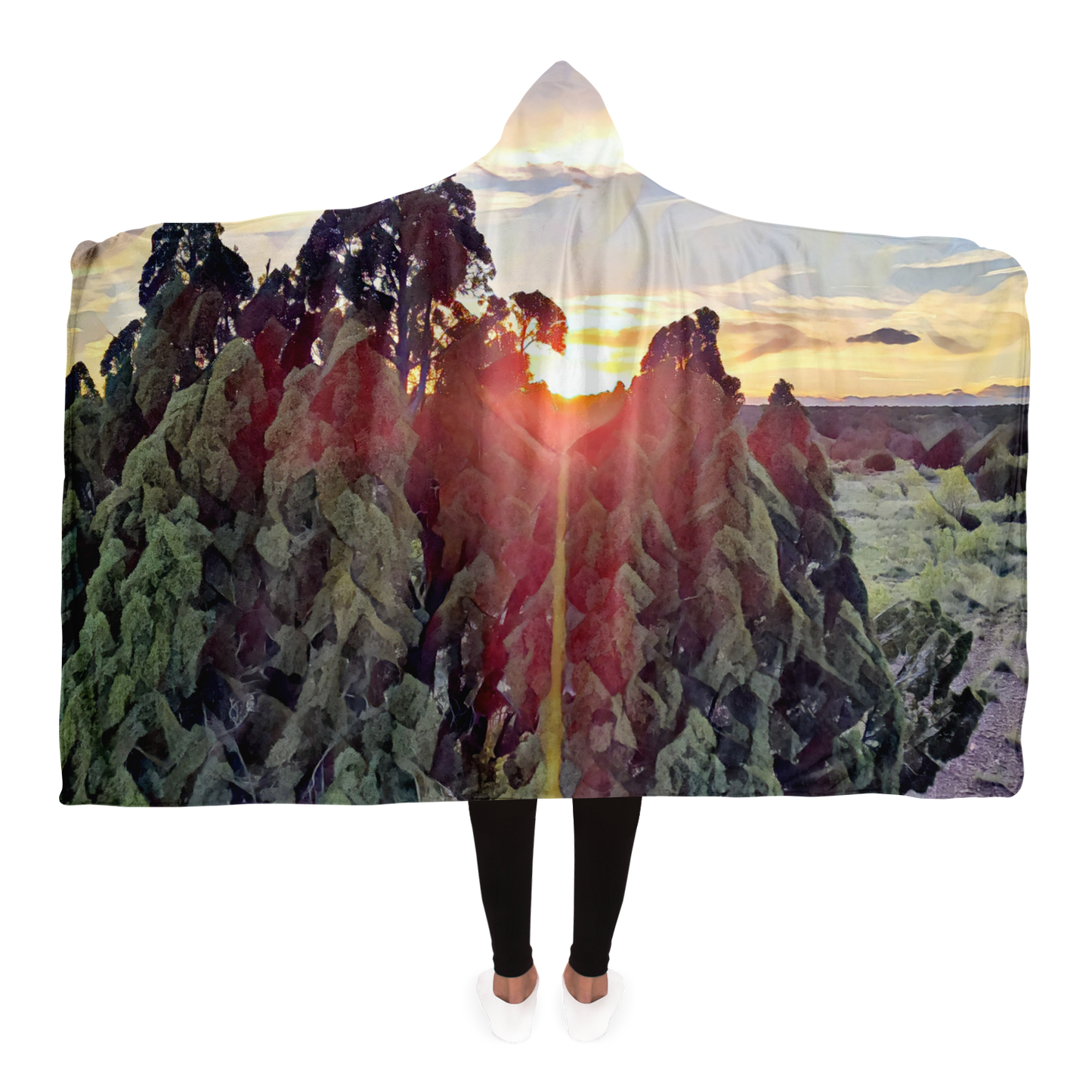 Intriguing Vistas™ Sunset Series Hooded Blanket copy