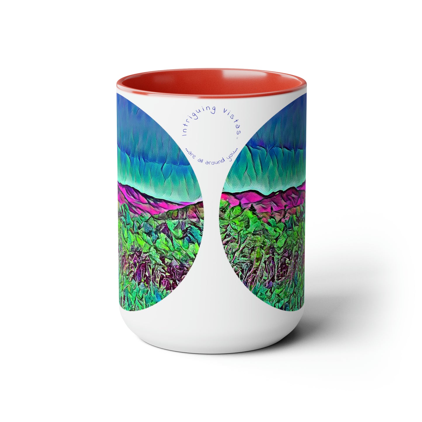 Intriguing Vistas™ Scenery Series Two-Tone Coffee Mugs, 15oz