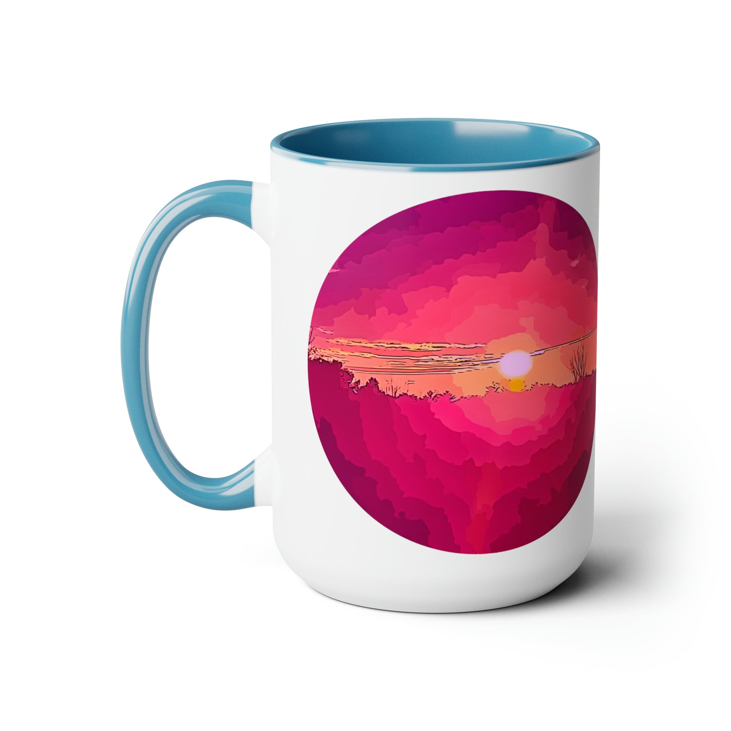 Intriguing Vistas™ Sunset Series Two-Tone Coffee Mugs, 15oz