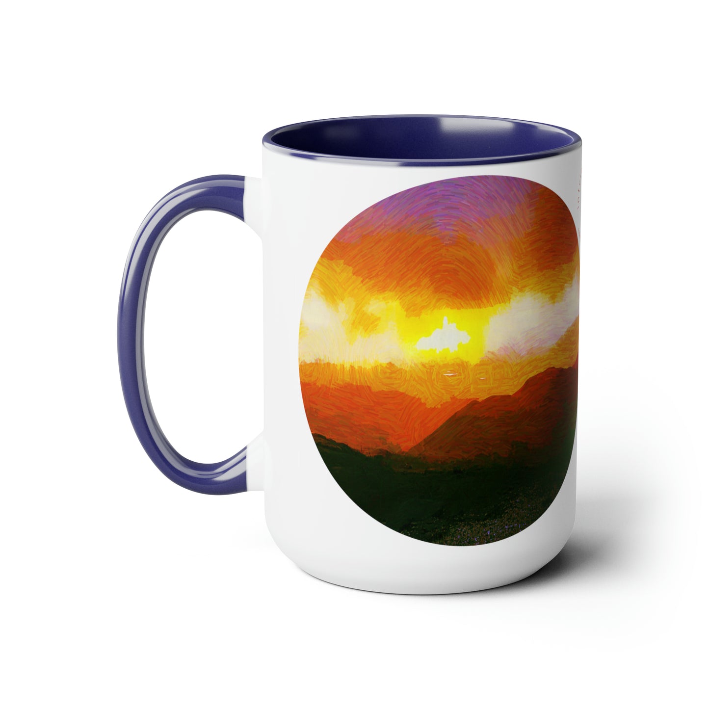 Intriguing Vistas™ Sunset Series Two-Tone Coffee Mugs, 15oz