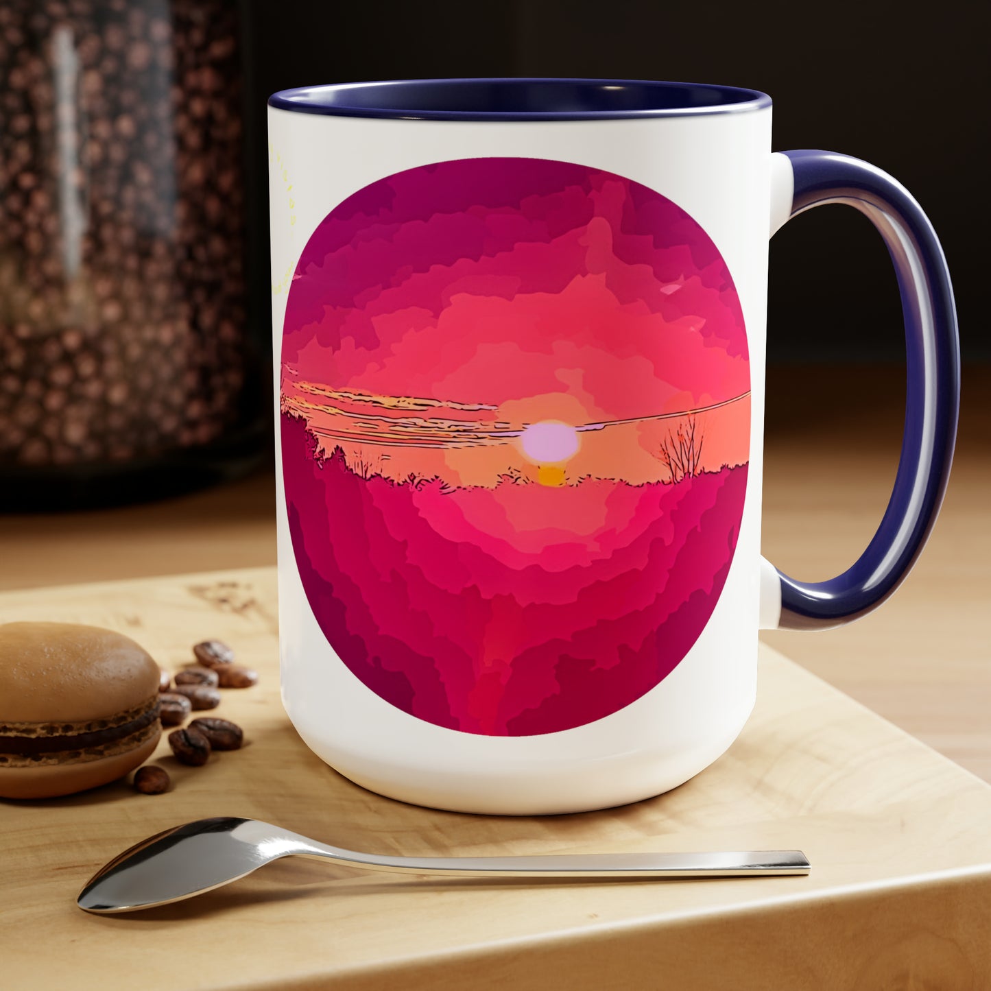 Intriguing Vistas™ Sunset Series Two-Tone Coffee Mugs, 15oz