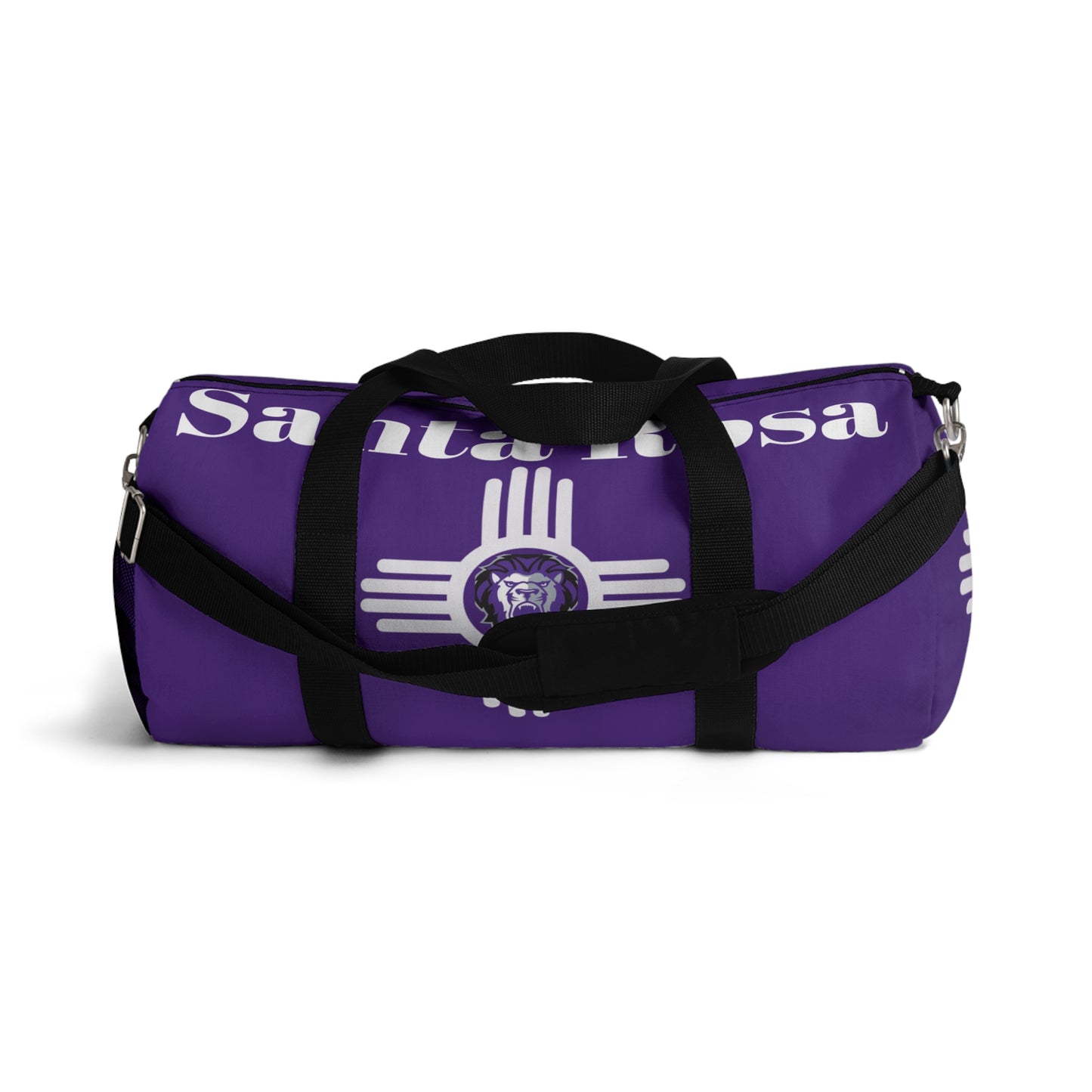 Santa Rosa Duffel Bag Purple / White Zia, Lion Head