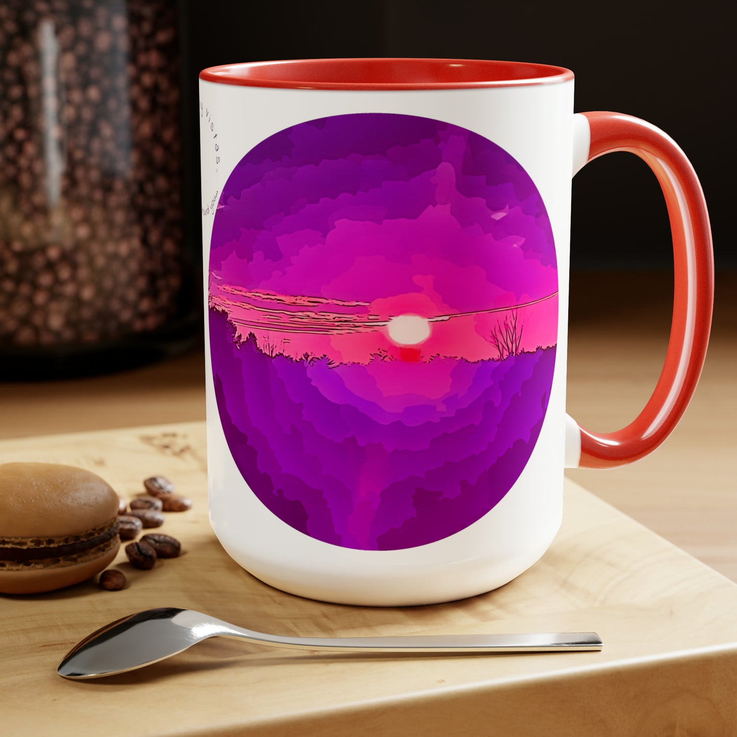 Intriguing Vistas™ Sunset Series Two-Tone Coffee Mugs, 15oz