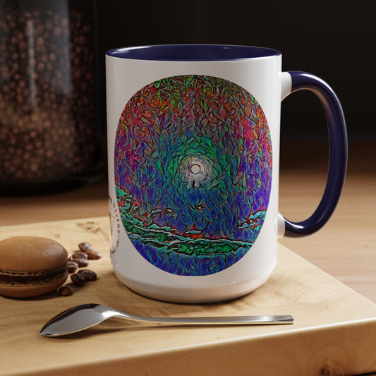 Custom Designed Navy Accent Coffee Mug Available In Two Sizes From The Night Sky Series At Intriguing Vistas