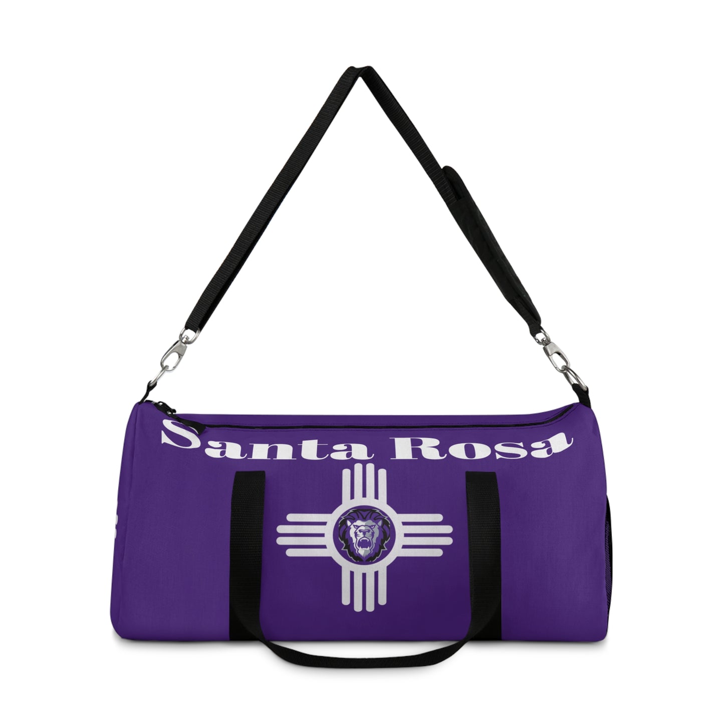 Santa Rosa Duffel Bag Purple / White Zia, Lion Head